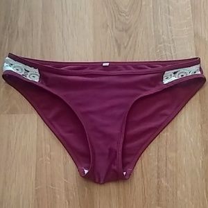 Burgundy bathing suit bottom